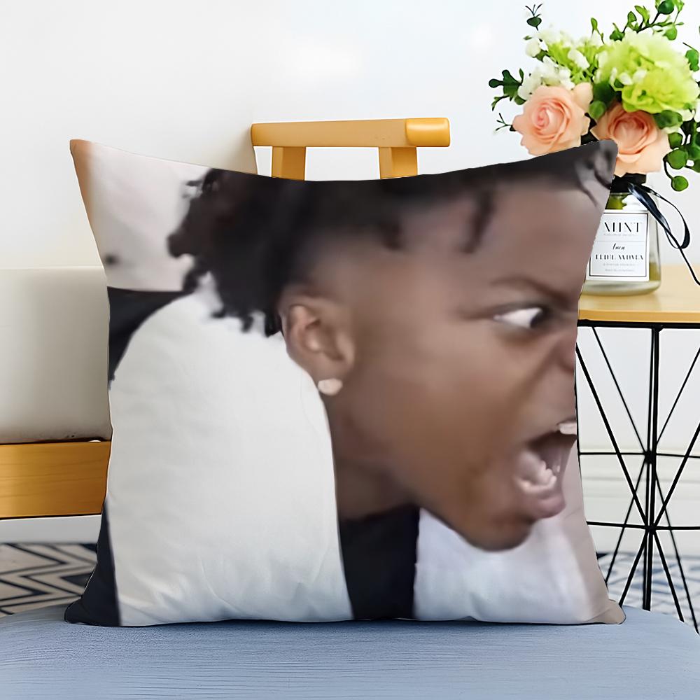 Internet Celebrity Energetic I-Ishowspeed Cushion Cover Washable Linen Pillowcase Soft For Sofa Bed Cozy Home Room Decor