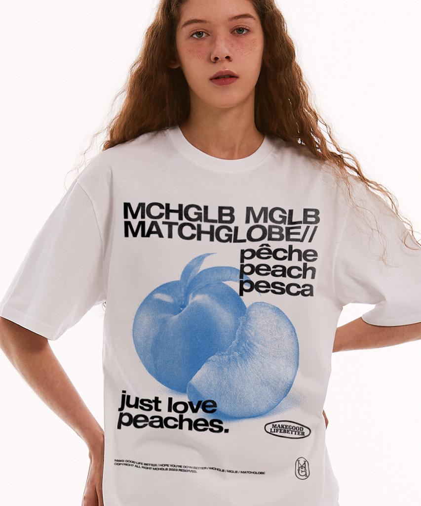 MATCHGLOBE Peaches Oversized Tee (White)