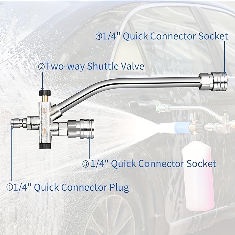 1/4" Quick Connect 4000 PSI High-Pressure Water Gun, Dual Connector Foam & Water Spray with Snow Foam Lance for Car Wash