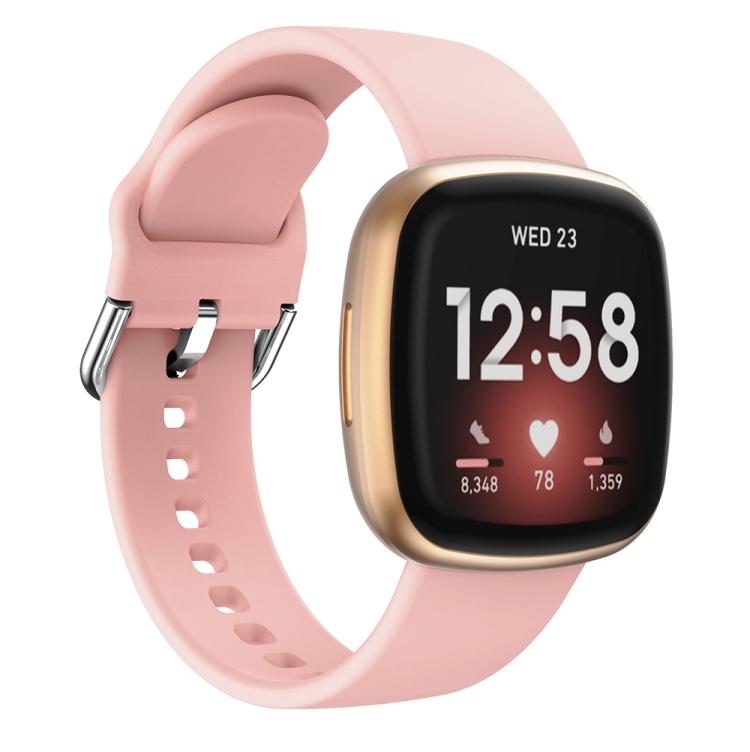 For Fitbit Versa 3 Silicone Watch Band(Black)