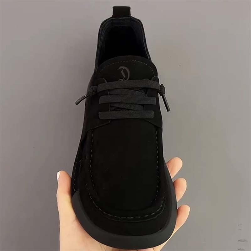 2025 Spring Men's Soft Leather Slip-on Shoes - Comfortable, Versatile, Round Toe, Plus Velvet.