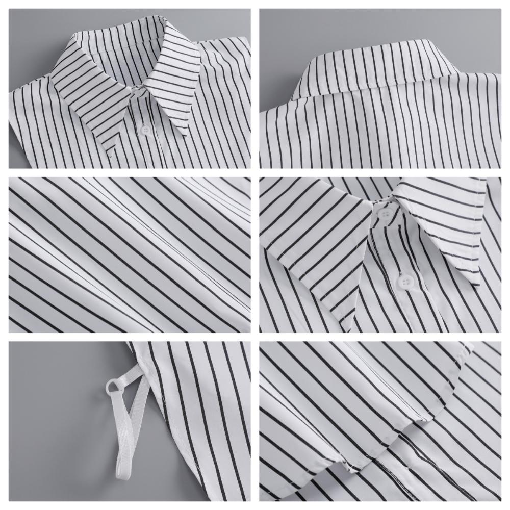 Comfortable Stripe Shirt Fake Collar Detachable False Wrist Cuffs Fake Hand Sleeves  Photo Props