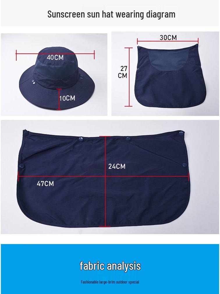 Unisex Quick-Dry Sunscreen Fishing Hat with Breathable Face Cover 9073