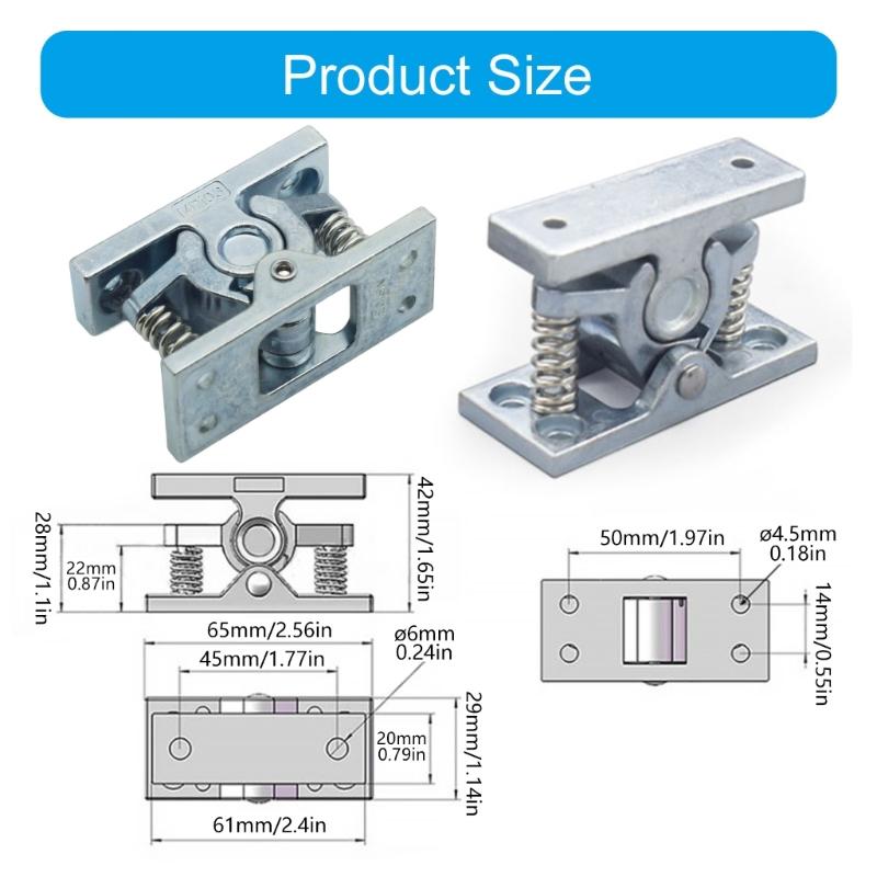2Pcs Reinforced Spring Loaded Door Latches Zincs Alloys Construction Quiet Operations Rustproofed Heavy Use Lock
