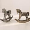 Nordic Home Accent Vintage Wooden Rocking Horse Charming Aesthetic