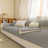 Sofa Cushion Four Seasons Universal Solid Color Anti-Slip Cushion Floor Mat Cloth Cover Leather Sofa Cover