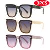 3pcs Oversize Frame Sunglasses Women Brand Outdoor Fashion Sunshade Retro Square Gradient Eyeglasses UV400 Glasses Unisex