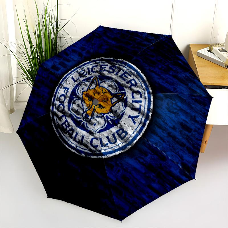 Leicester City FC Pattern, Automatic Folding Umbrella, Portable and Foldable Design, 8 Ribs, a Christmas or Birthday Gift.