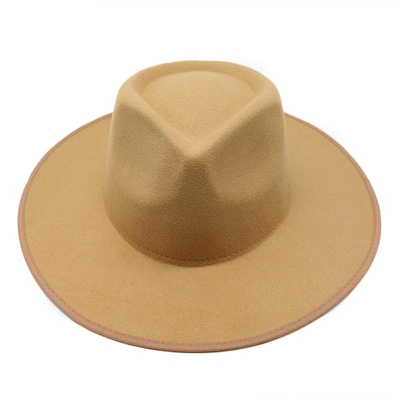 Retro Jazz Top Woolen Top Hat Women'S Versatile Hemming Jazz Hat Casual Trend Hat