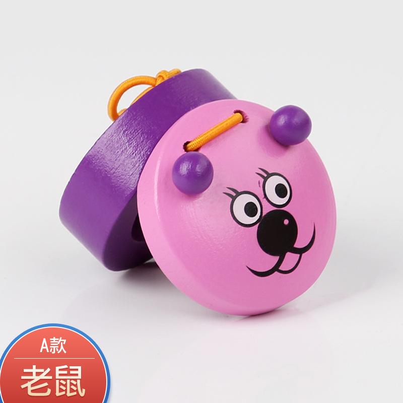 Creative Wooden Children'S Castanets Orff Musician Percussion Castanets Cartoon Animals Early Education Enlightenment Baby Toys
