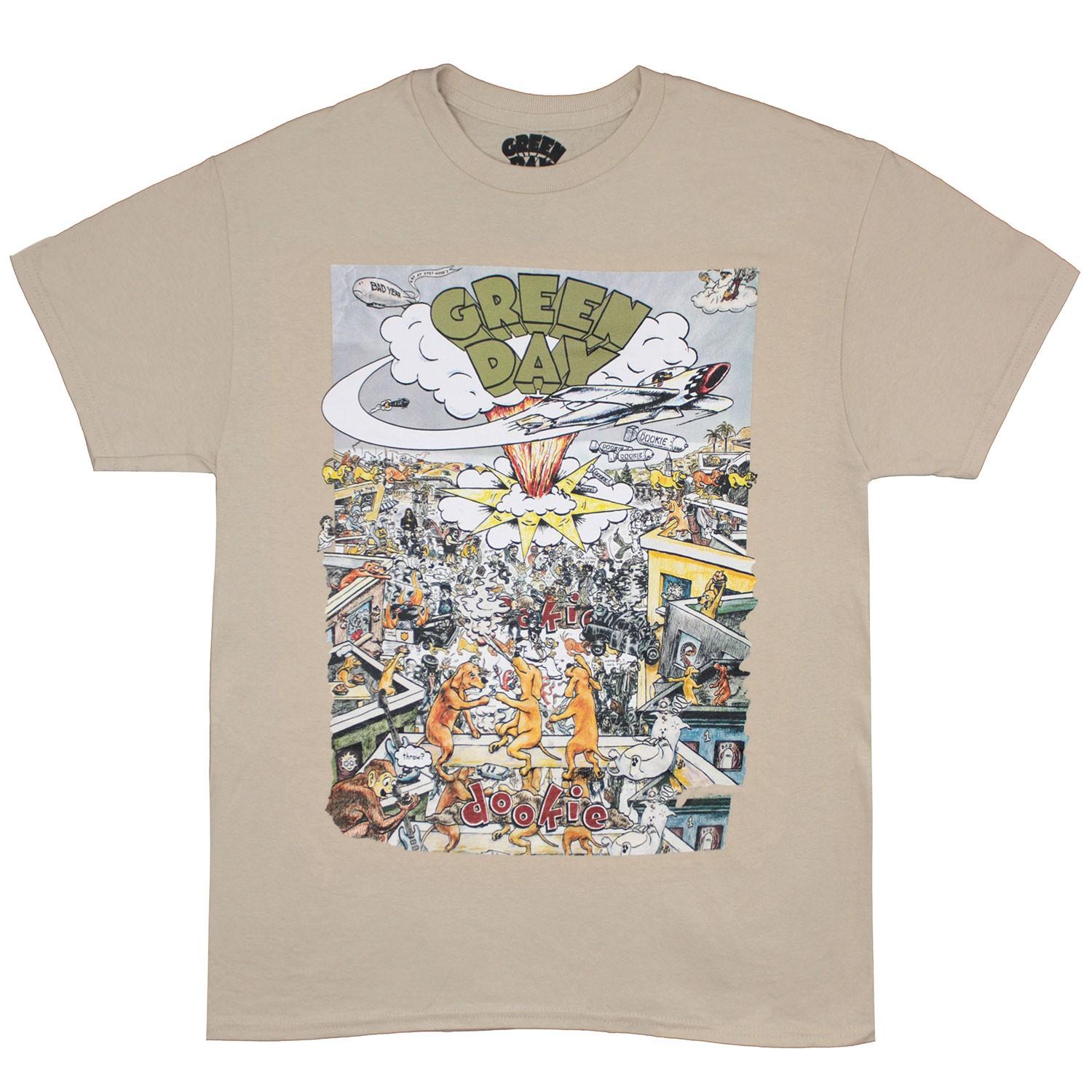 Men s Green Day dookie On Tan T-shirt T-shirt XX-Large Tan S