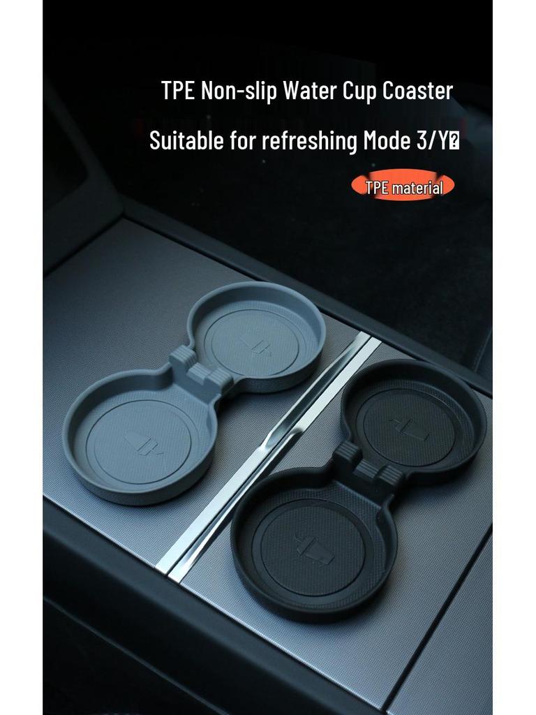 Rutschfeste Silikon-Becherhalter-Matte für das Interieur des Tesla Model 3/Y