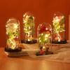 Valentine's Day Gift Eternal Flower Acrylic Cover Rose for Girlfriend Gift Simulated Flower LED Light Ornament