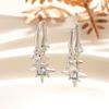 Sweet and cool wind super flash blue diamond four-pointed star fringed ear buckle niche design sense exquisite fashion temperament versatile ear 