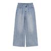 Women's Blue Star Embellished Straight Wide-Leg Jeans