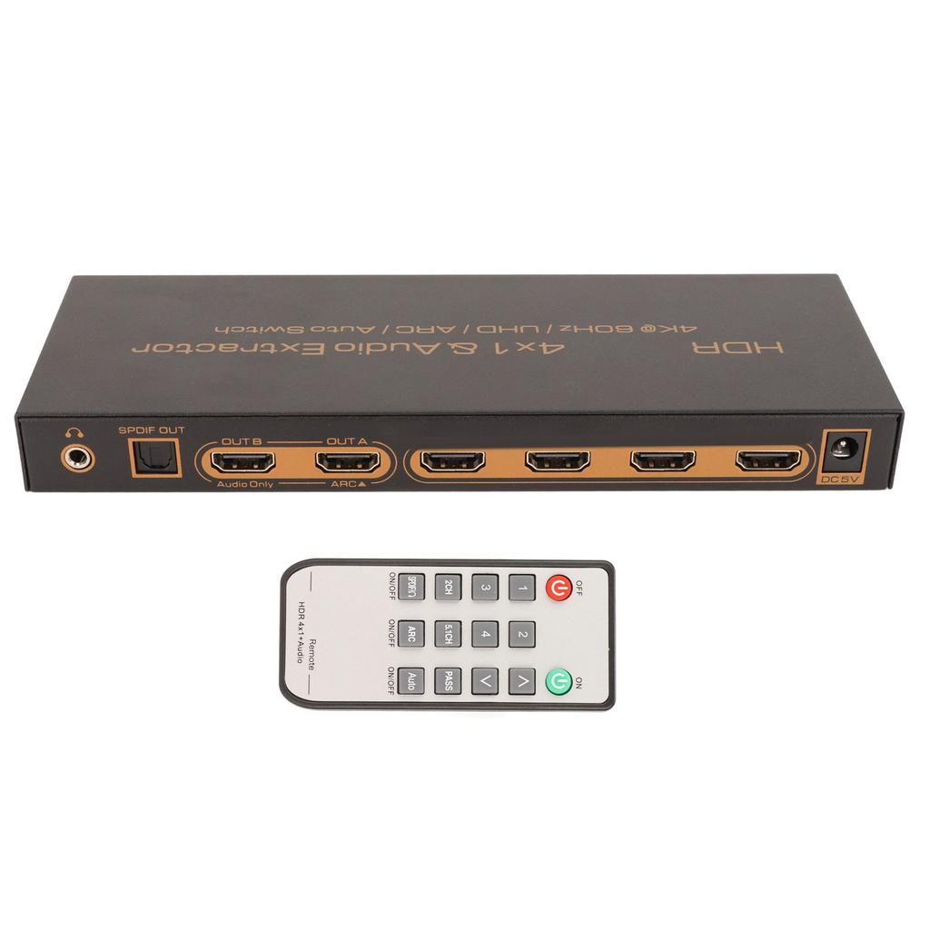 Commutateur d'interface multimédia HDR HD prenant en charge 4K à 60 Hz UHD ARC, commutateur automatique 4x1, répartiteur avec son