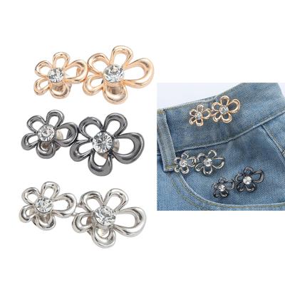 3Pairs Flower Waist Tighteners Adjustable Pants Waist Button Jeans Waist Extenders Adjustable Waist Extenders Button
