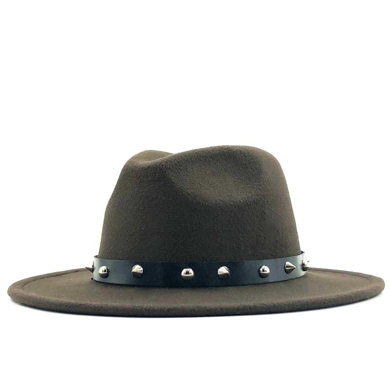 Special Felt Hat Men Fedora Hats With Belt Women Vintage Trilby Caps Wool Fedora Warm Jazz Hat Chapeau Femme Feutre Panaman Hat