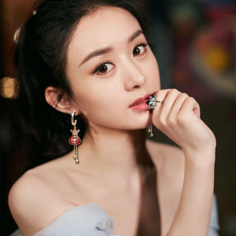 Dangle Earrings Blessing Purse Pendant Earring Jewelry Accessories New Year Earring  Lady