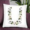 Plant Flowers Alphabet Printed Cushion Cover Spring Home Seat Decorative Pillowcase  Square Polyester Letters Pillow Cover
