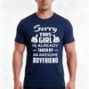 Sorry This Girl Is Already Taken By An Awesome Boyfriend Tshirt Summer Casual Cotton Tee Oversized Streetwear Tops