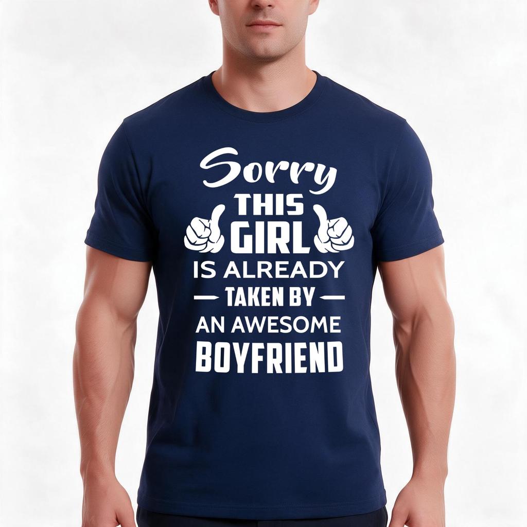 Sorry This Girl Is Already Taken By An Awesome Boyfriend Tshirt Summer Casual Cotton Tee Oversized Streetwear Tops