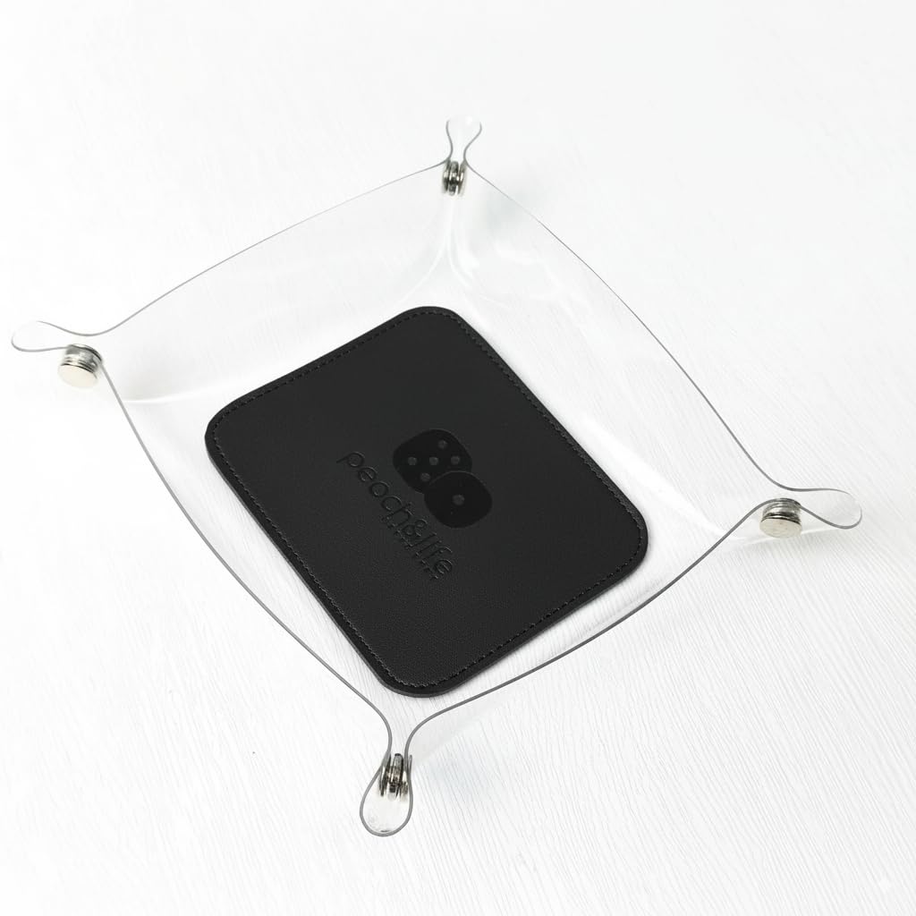 Foldable Dice Dice Stylish Tabletop Dice Tray for MTG Table and Cards Peach&life Tray, Mat, RPG, DND, Games, Accessories, Games, (Black)