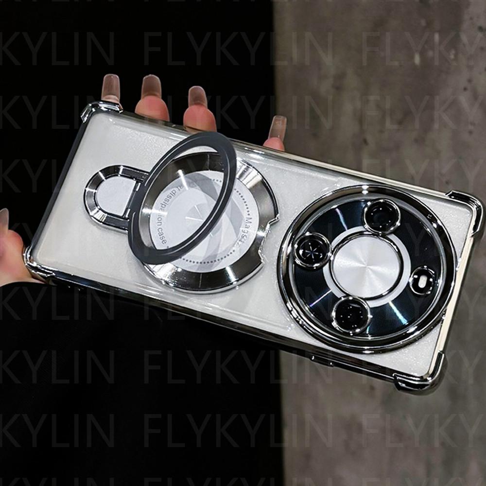 Handyhülle für Honor Magic 7 Lite X9C X9A X9B X6A X6B X6C X8A X8B X8C Magnetischer Halter Ständer Weiches Silikon Transparent Stoßfestes Cover