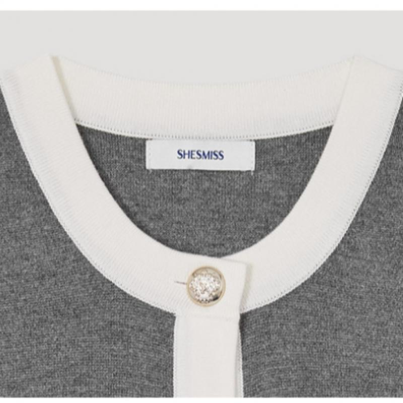  She S miSS  Color Matching Flap Pocket Knit Cardigan SSkcdp12530 Mg