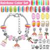 112pcs Cherry Blossom Deer Crystal Beads Kids Bracelet DIY Craft Kit Alloy Animal Themed Jewelry Making Set