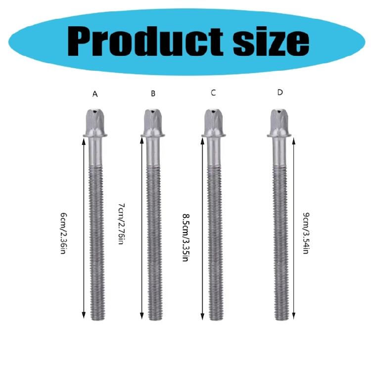 30PCS Drum Set Screws Metal Drum Screw Essential Metal Instrument Replacement Part for Percussion Musical Instruments