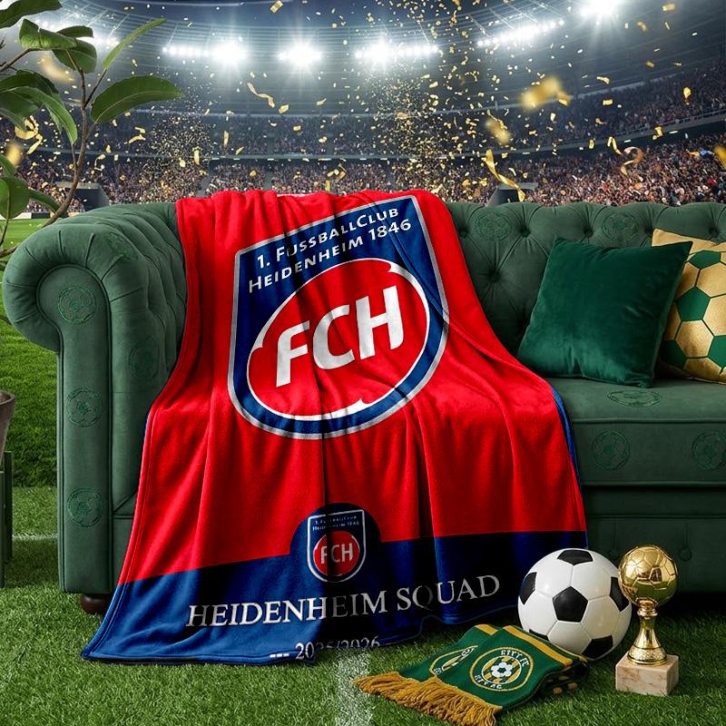 Heidenheim Squad Blanket Lightweight Ideal Bedding Blanket Perfect for Travel, Camping, Living Rooms, Offices, Sofas, Fan Christmas gift