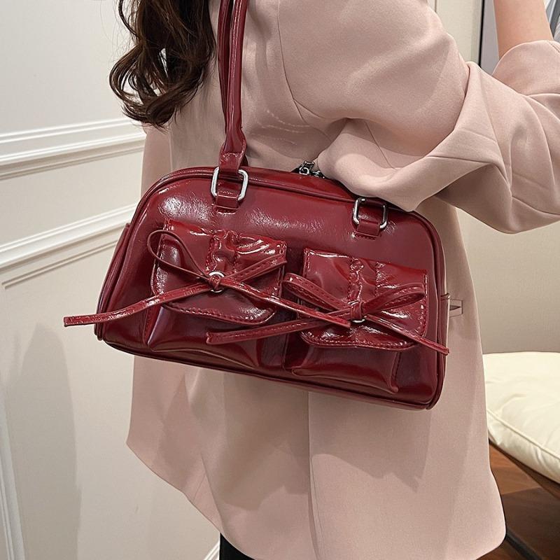 Bow Underarm Bag Women's New Niche Baguette Bag Bowling Commuter Versatile Shoulder Handbag
