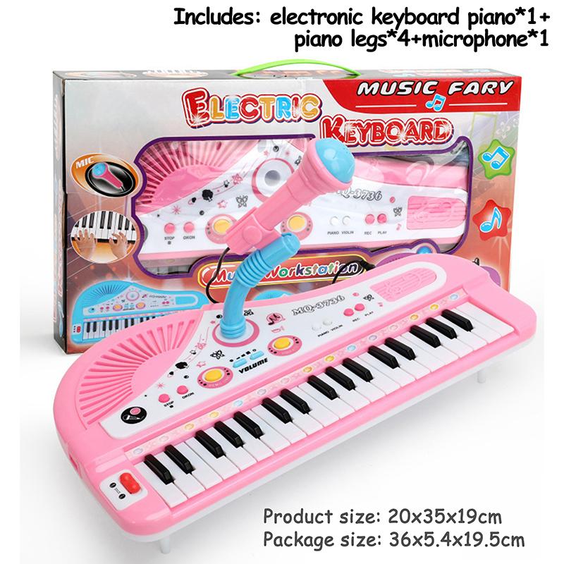 

37 Keys Piano Keyboard Electronic Digital Piano With Built-In Speaker Microphone Portable Beginners Keyboard Kids Electric Piano