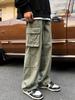 American Retro Work Pants For Men With Stretch Fabric Casual Style For Daily Wear
