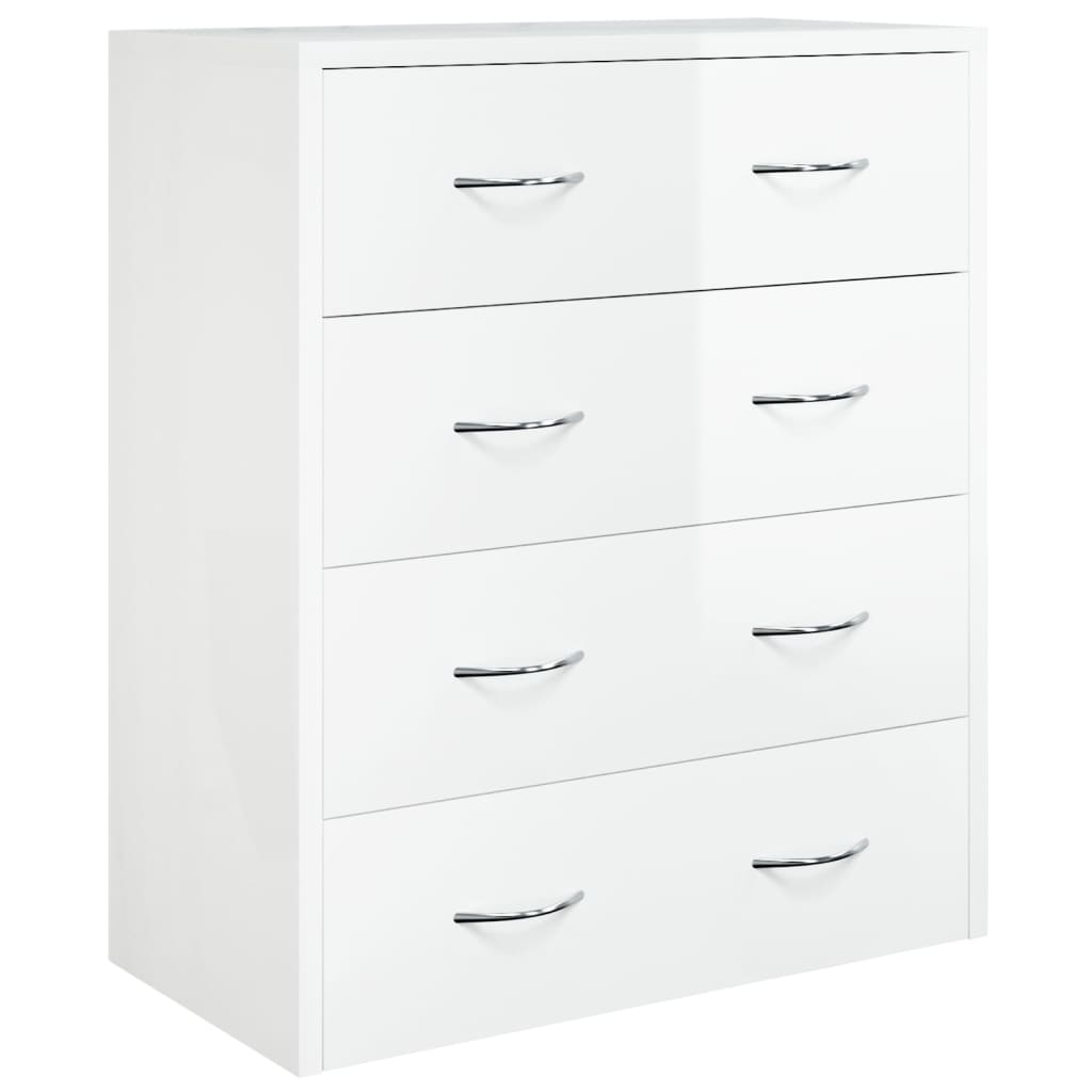 Vidaxl Komoda Z 4 Szufladami, 60X 30,5 X71 Cm, Biały O Wysokim Połysku