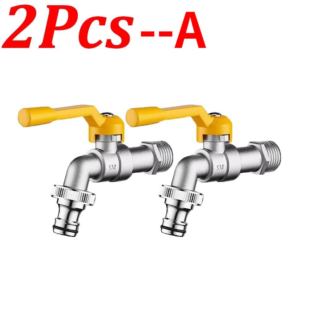1-4pcs 4/6'' Garden Hose Brass Tap Faucet One Into Two Out 4 Points All Copper Faucet for Outdoor Garden Balcony Hose Connector