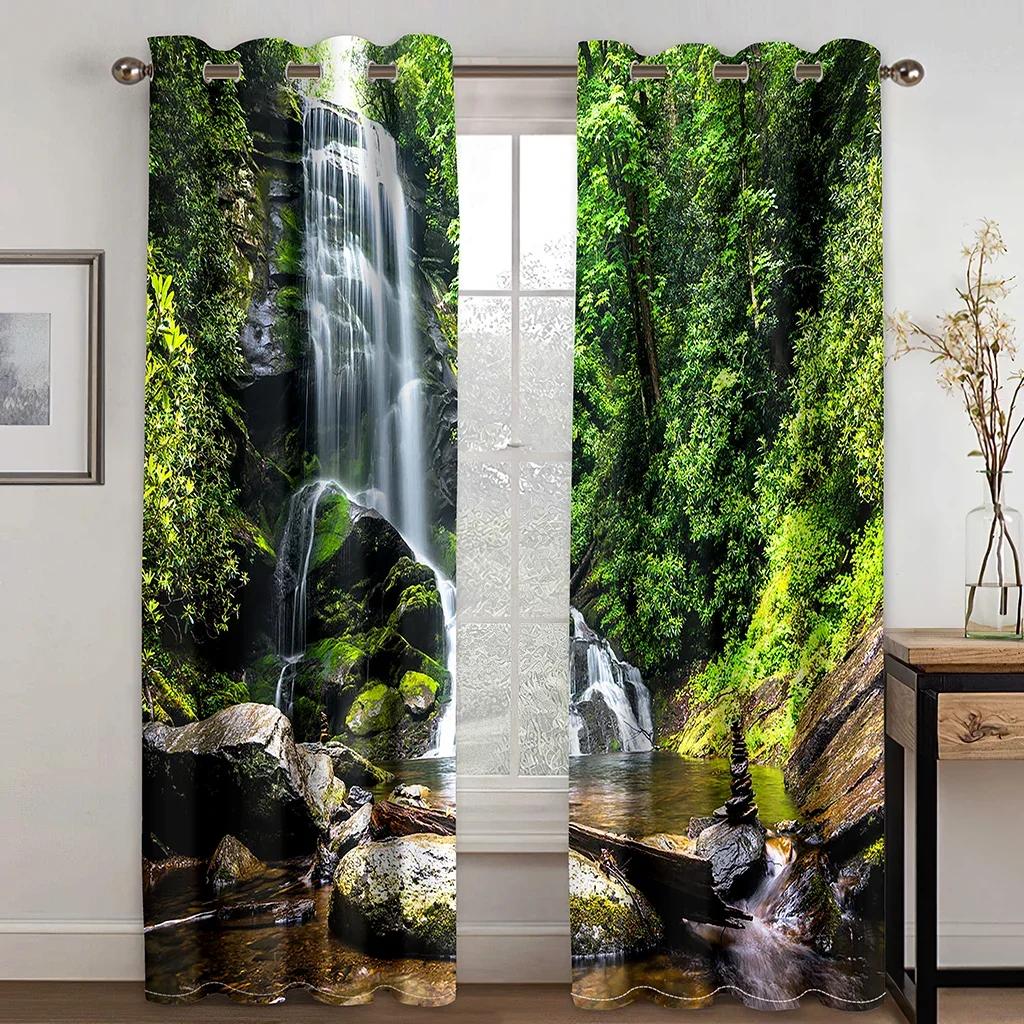 Planta Tropical Deverano2 Piezas, Envío Gratis Shower Curtain  Living Room Curtains Set Blackout Curtains Drapes In Living Room