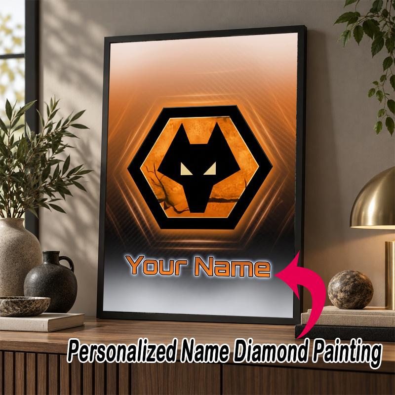 Custom Name Wolverhampton Wanderers 5D Diamond Painting Personalized Full Drill Diamond Art Kit Gift