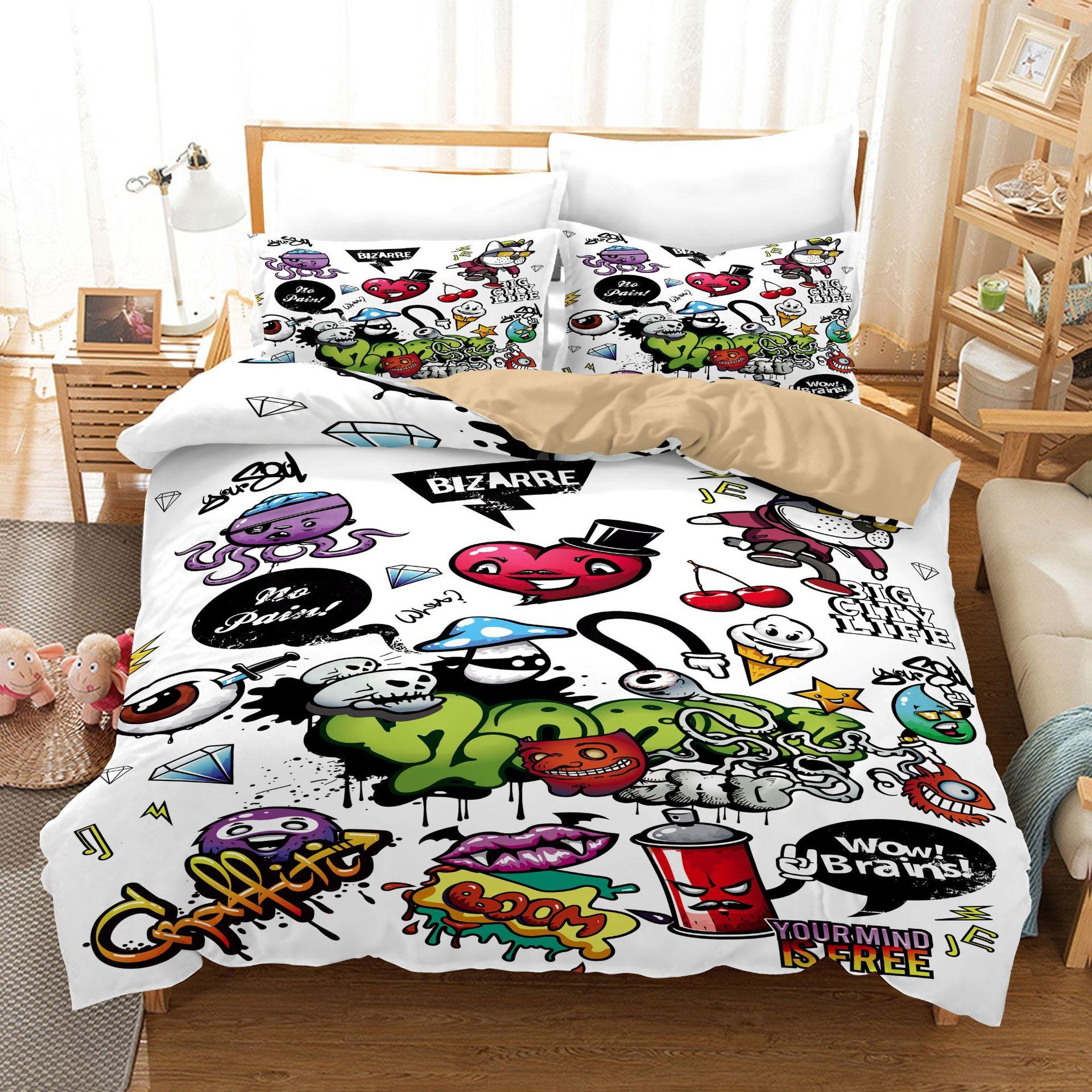 

Хэллоуин 3D цифровая печать трех частей цифровой комплект пододеяльник специальный выпуск GB-Single135cm×200cm