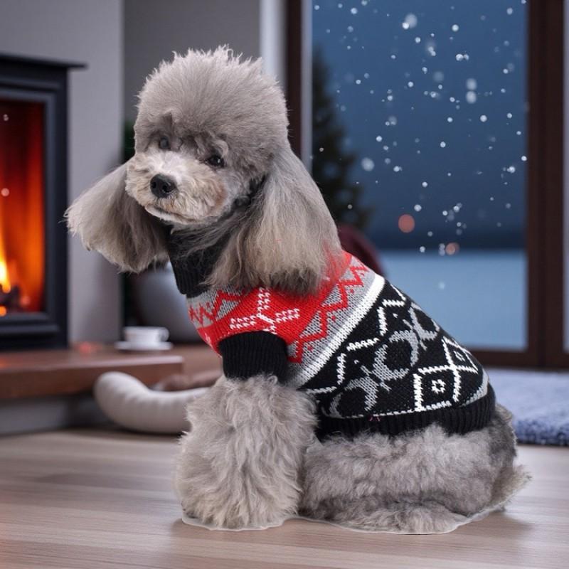 Winter Knit Pet Sweater High Collar Warm Halloween Christmas Holidays Small Medium Large Dogs