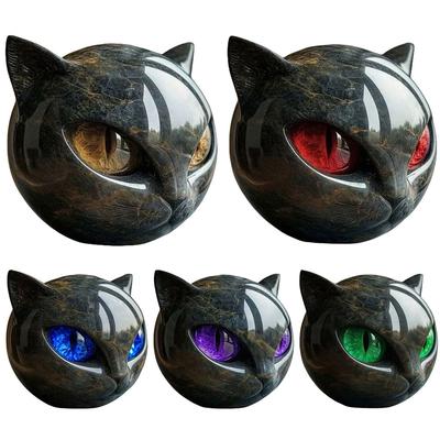 Halloween Schwarze Katze Skulptur Harz Schwarze Katze Statue Kunstwerk Halloween Deko Elegante Wohndeko Geschenke für Katzenliebhaber Frauen Männer