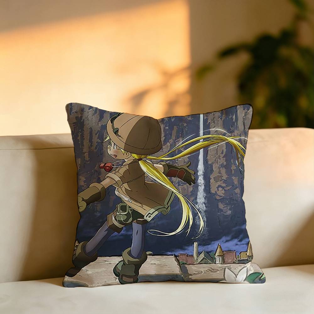 Anime MMade in Abyss Pillow Case Square DoubleSided Sofa Cushion Cover Bedroom Bedside Pillow