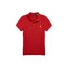 Polo Solid Ribbed Casual Slim Fit Polo Shirt Women Tops Red WMPOKNINCU20897-620