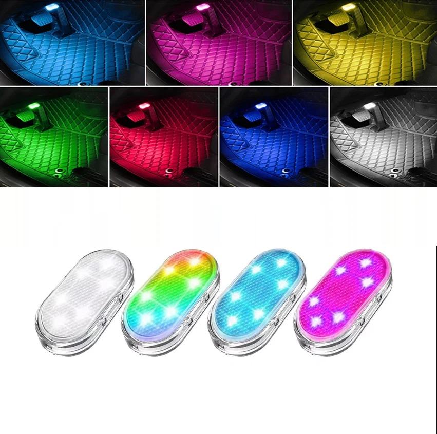 Car Interior Dome Light Finger Touch Sensor Reading Lamp 5V LED Magnetic Attraction Light USB Charge Six Color Mini Car Door Light