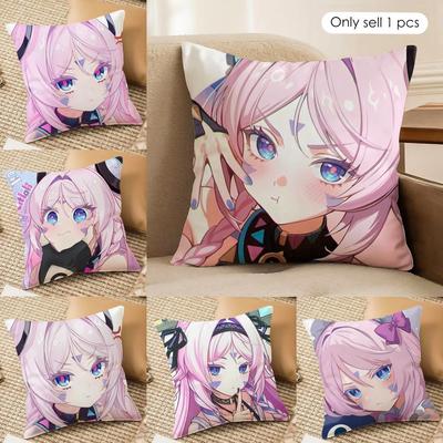 Genshin Impact Citlali Sexy Cushion Cover Silky Short Plush Invisible Zipper Dustproof Sofa Pillow Case For Home Decor