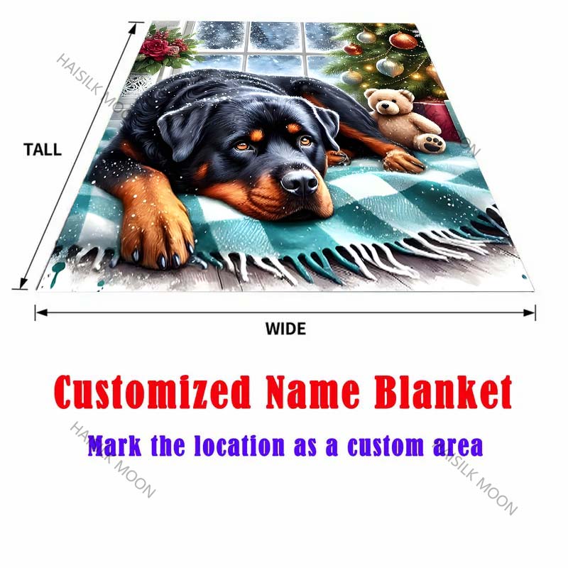 Rottweiler Christmas Gifts Print Blanket Warm Soft Luxury Gifts for Children Adults Suitable for Home Bed Sofa Travel Camping RV