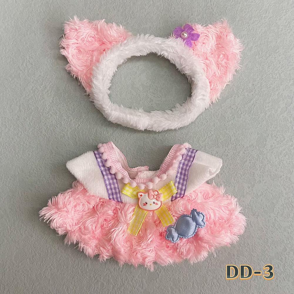 20CM Cotton Doll Rompers Cartoon Plush Doll Replacement Outfit Dress Playing House Accessories Mini Clothes