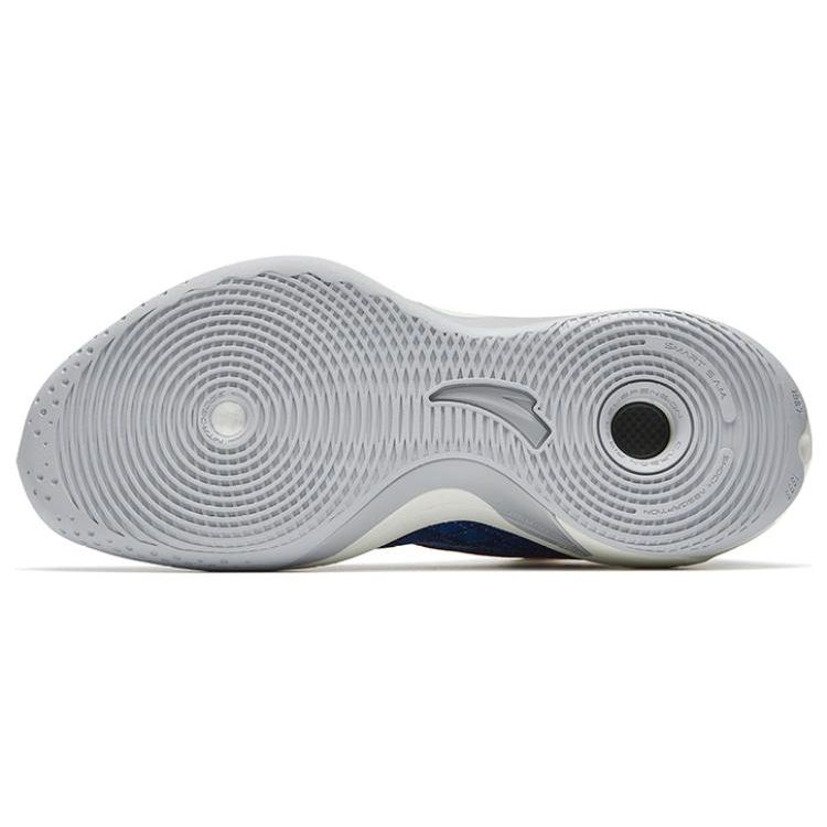 Anta Thompson 8 Nitrogen Technology Shock Absorption Anti-Slip High-Top Basketball Shoes Men Basketball Shoes White Blue 112241101-4