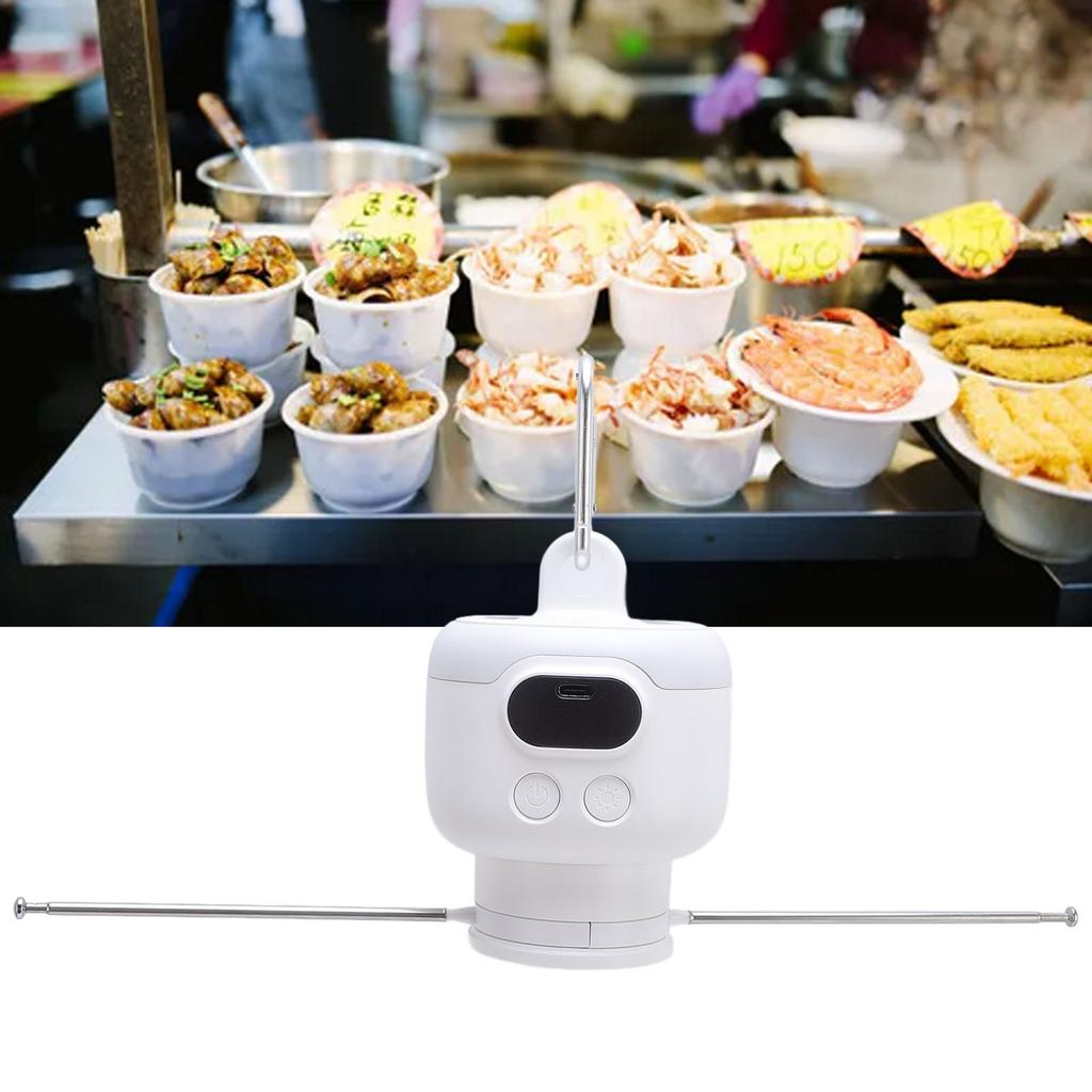 Fly Repelling Hanging Fan USB Adjustable Quiet Electric Fly Repelling Food Fan with Remote Control for Kitchen Deli Shop Outdoor Picnic